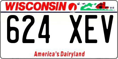 WI license plate 624XEV