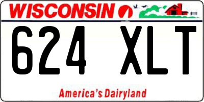 WI license plate 624XLT