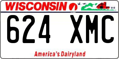 WI license plate 624XMC