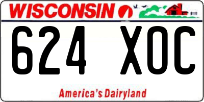 WI license plate 624XOC