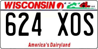 WI license plate 624XOS