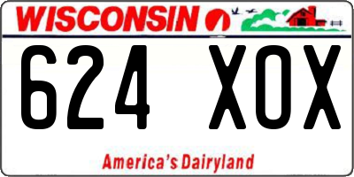 WI license plate 624XOX