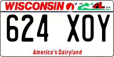 WI license plate 624XOY