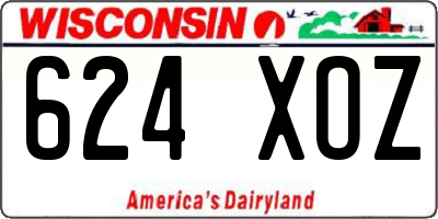 WI license plate 624XOZ