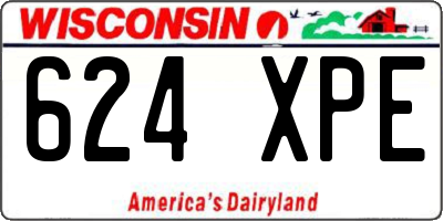 WI license plate 624XPE
