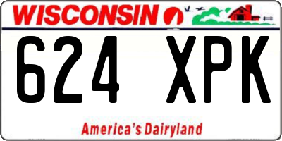 WI license plate 624XPK