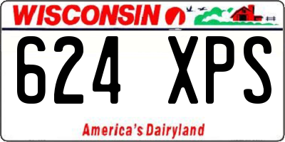 WI license plate 624XPS