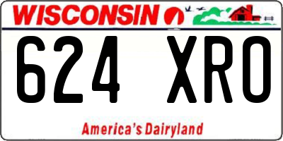 WI license plate 624XRO