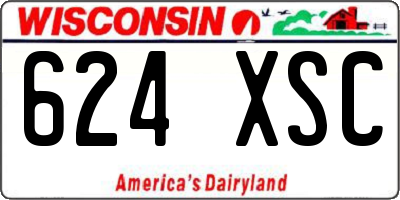 WI license plate 624XSC