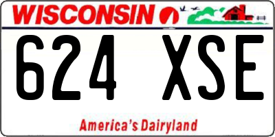 WI license plate 624XSE