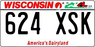 WI license plate 624XSK