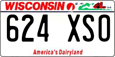 WI license plate 624XSO