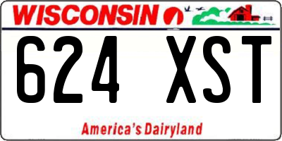 WI license plate 624XST