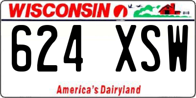 WI license plate 624XSW