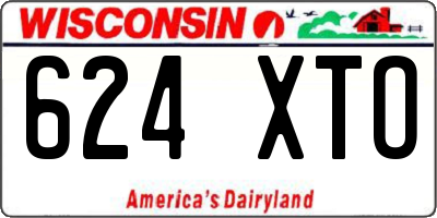 WI license plate 624XTO