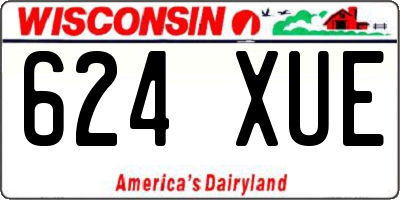 WI license plate 624XUE