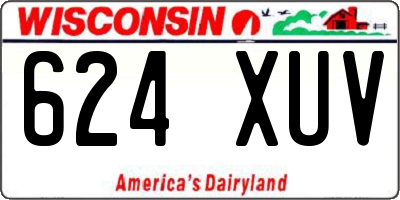 WI license plate 624XUV