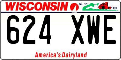 WI license plate 624XWE