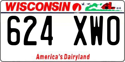 WI license plate 624XWO