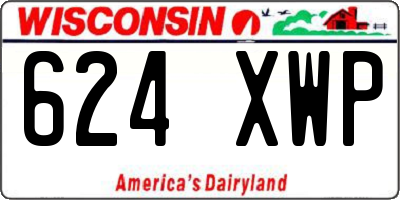WI license plate 624XWP