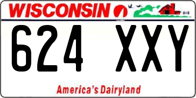 WI license plate 624XXY