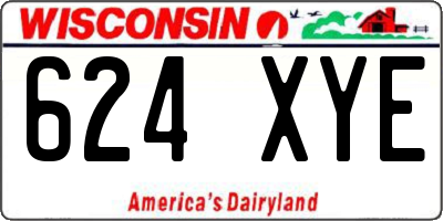 WI license plate 624XYE