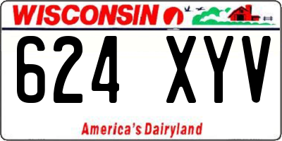 WI license plate 624XYV