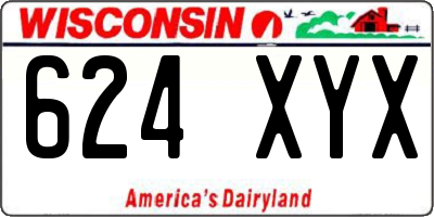 WI license plate 624XYX