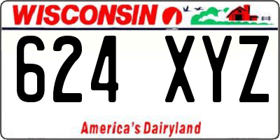 WI license plate 624XYZ