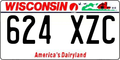 WI license plate 624XZC