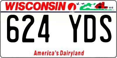 WI license plate 624YDS