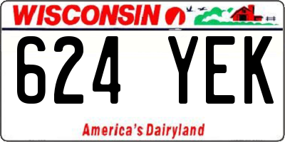 WI license plate 624YEK