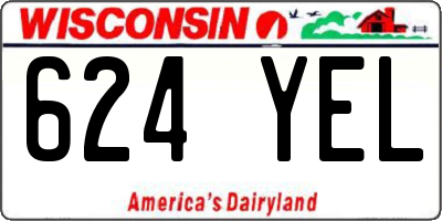WI license plate 624YEL