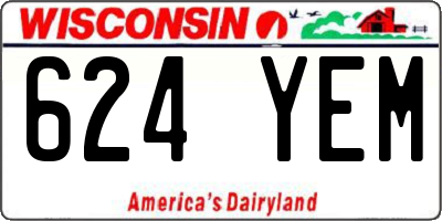 WI license plate 624YEM