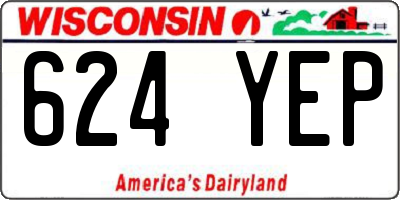 WI license plate 624YEP