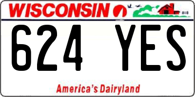 WI license plate 624YES