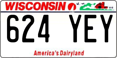 WI license plate 624YEY