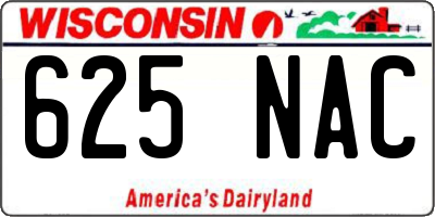 WI license plate 625NAC