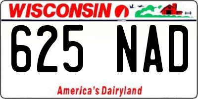 WI license plate 625NAD