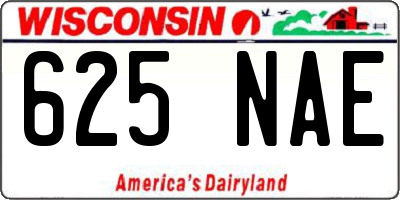 WI license plate 625NAE