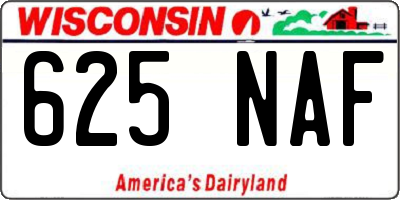 WI license plate 625NAF