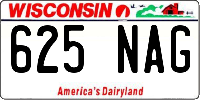 WI license plate 625NAG