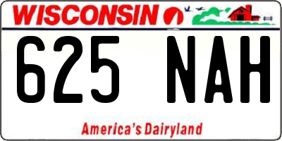 WI license plate 625NAH