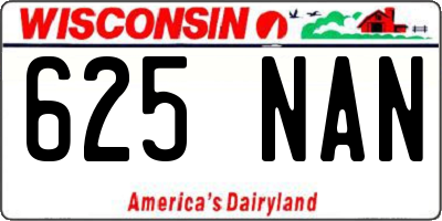 WI license plate 625NAN