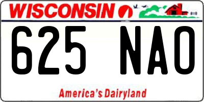 WI license plate 625NAO