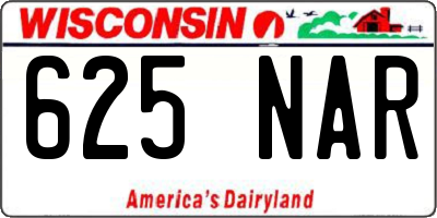 WI license plate 625NAR