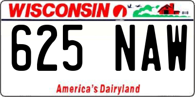 WI license plate 625NAW