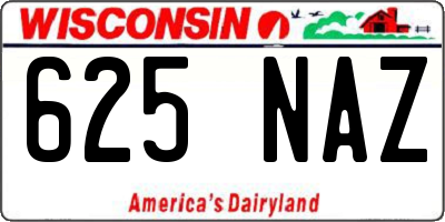 WI license plate 625NAZ