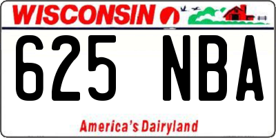 WI license plate 625NBA