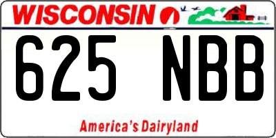 WI license plate 625NBB